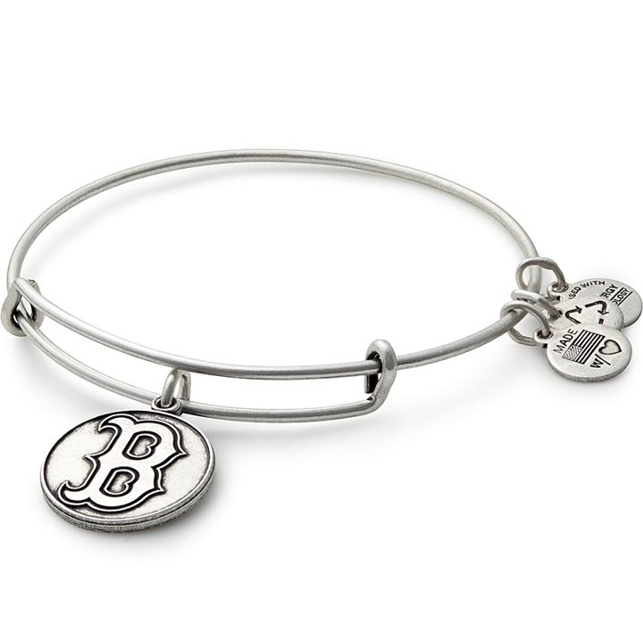 Alex And Ani Boston Red Sox™ Cap Logo Charm Bangle, Rafaelian Silver Finish