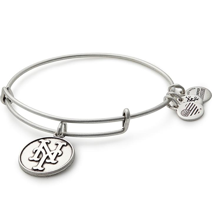 Alex And Ani New York Mets™ Cap Logo Charm Bangle, Rafaelian Silver Finish