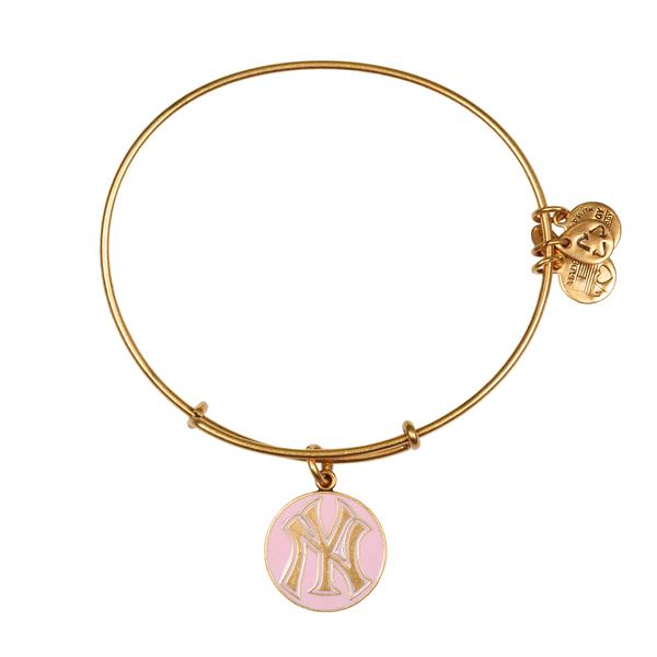 Alex And Ani Pink New York Yankees  Cap Logo Charm Bangle, Rafaelian Gold Finish