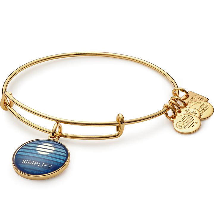 Alex And Ani Simplify Charm Bangle Life Is Good Kids Foundation, Shiny Gold Finish