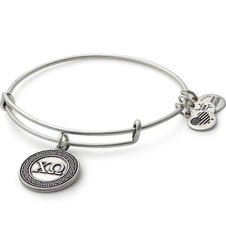 Alex And Ani Chi Omega Charm Bangle, Rafaelian Silver Finish