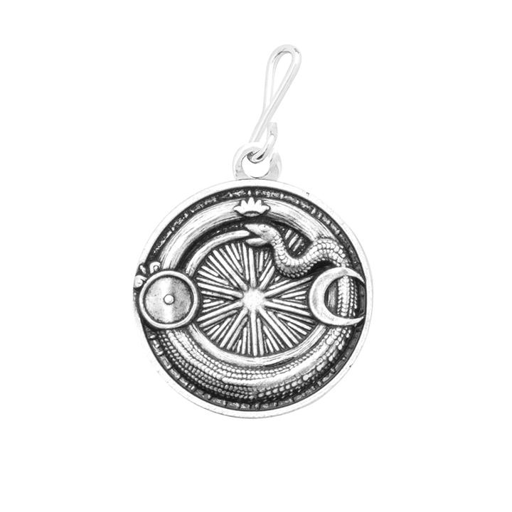 Alex And Ani Ouroboros Necklace Charm, Rafaelian Silver Finish
