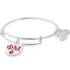 Alex And Ani Phi Mu Color Infusion Charm Bangle, Shiny Silver Finish