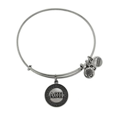 Alex And Ani Alpha Omicron Pi Charm Bangle, Rafaelian Silver Finish