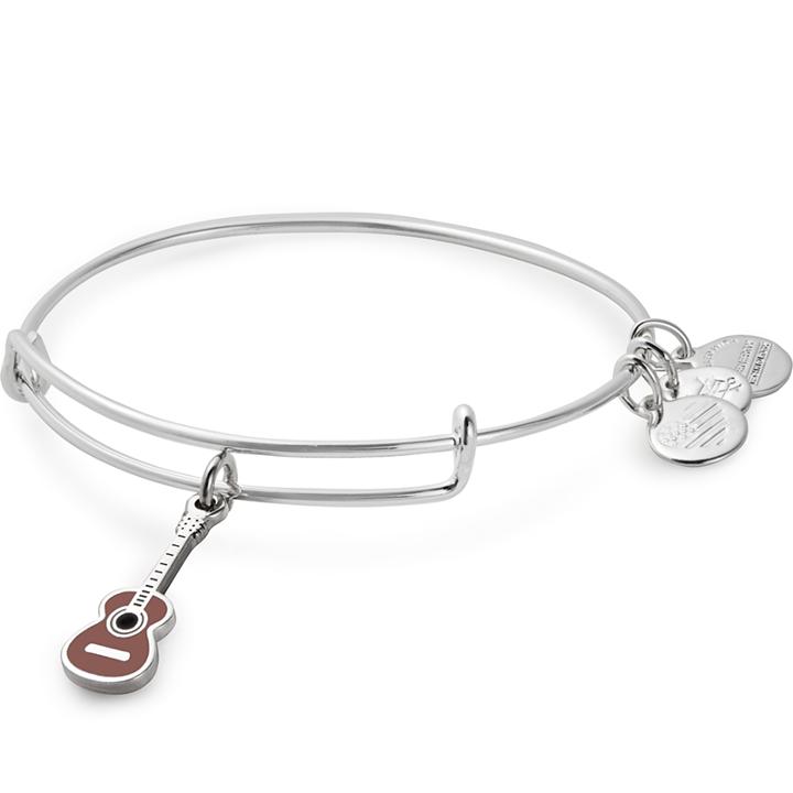 Alex And Ani Guitar Color Infusion Charm Bangle, Shiny Silver Finish