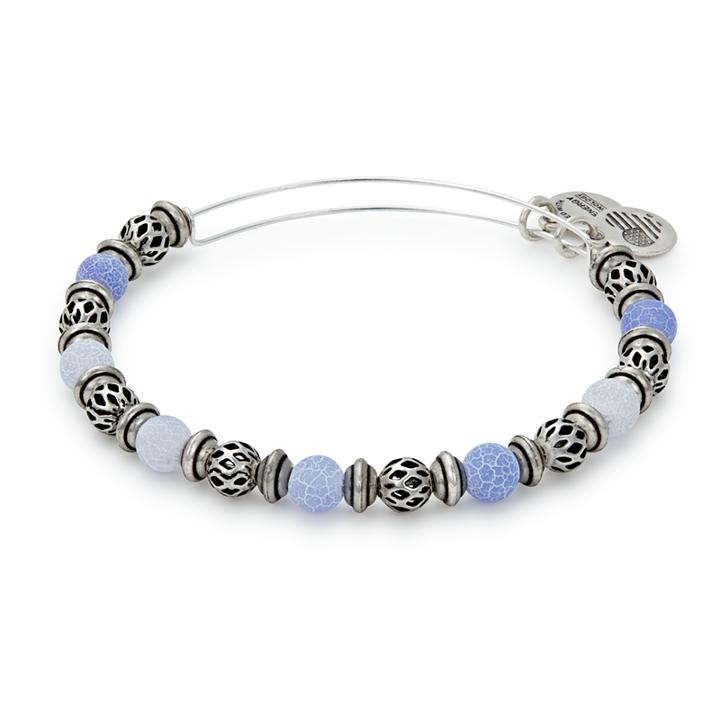 Alex And Ani Sky Moon Beaded Bangle, Rafaelian Silver Finish