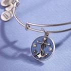 Alex And Ani Anchor Color Infusion Charm Bangle, Rafaelian Silver Finish