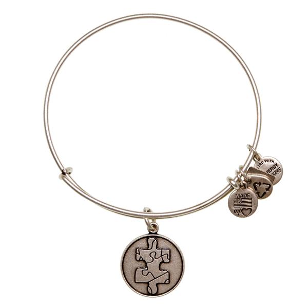 Alex And Ani Piece Of The Puzzle Charm Bangle | National Autism Association, Rafaelian Silver Finish