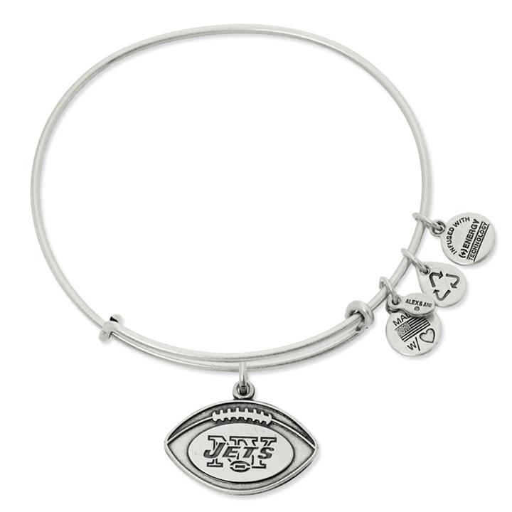 Alex And Ani New York Jets Football Charm Bangle, Rafaelian Silver Finish