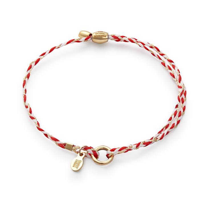 Alex And Ani Red Precious Threads Bracelet, 14kt Gold Plated