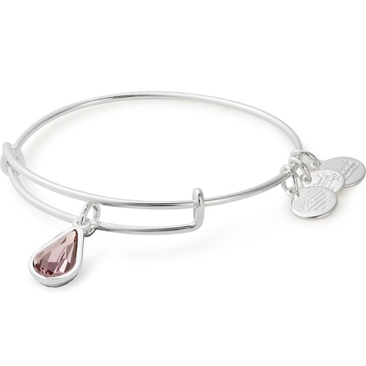 Alex And Ani June Birth Month Charm Bangle With Swarovski  Crystals, Shiny Silver Finish