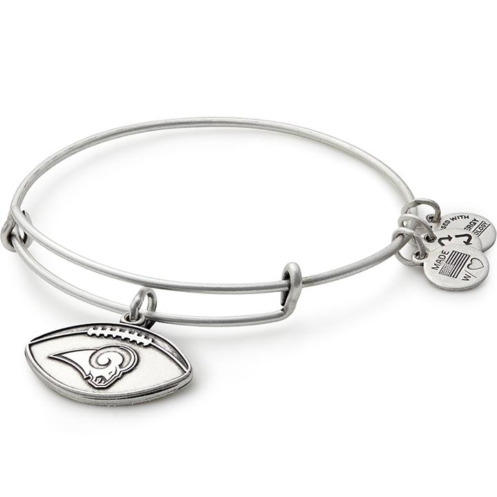 Alex And Ani Los Angeles Rams Football Charm Bangle, Rafaelian Silver Finish