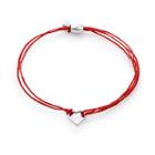 Alex And Ani Red Kindred Cord Heart, Sterling Silver