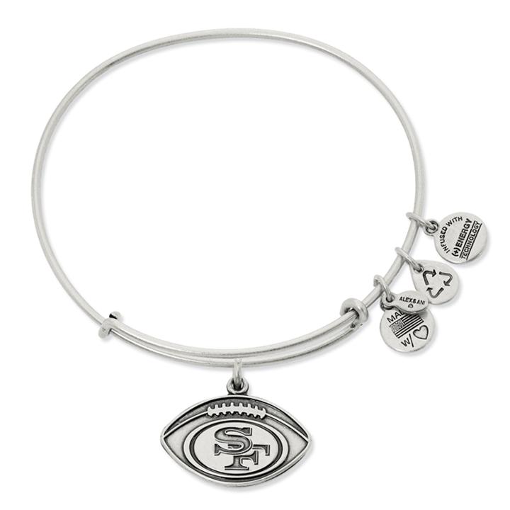 Alex And Ani San Francisco 49ers Football Charm Bangle, Rafaelian Silver Finish