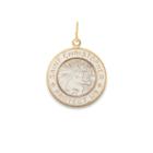 Alex And Ani White Enamel Saint Christopher Necklace Charm, Large, Two Tone