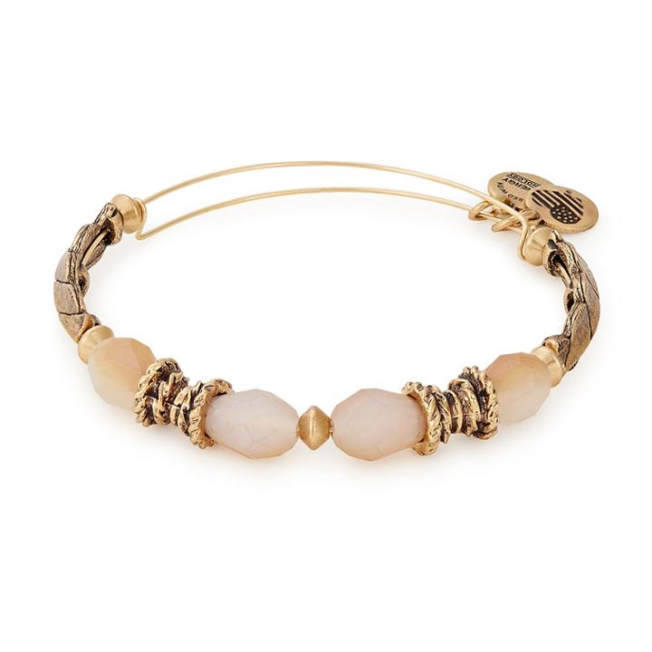 Alex And Ani Honey Journey Beaded Bangle, Rafaelian Gold Finish