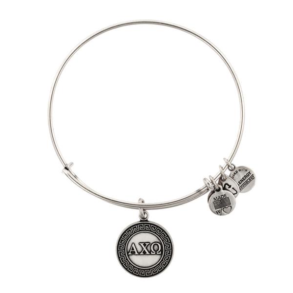 Alex And Ani Alpha Chi Omega Charm Bangle, Rafaelian Silver Finish