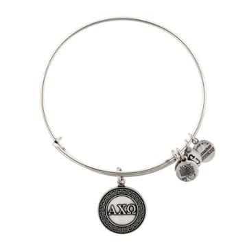 Alex And Ani Alpha Chi Omega Charm Bangle, Rafaelian Silver Finish