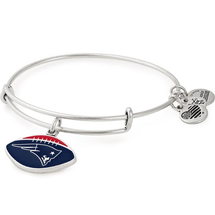 Alex And Ani New England Patriots Football Color Infusion Charm Bangle, Rafaelian Silver Finish