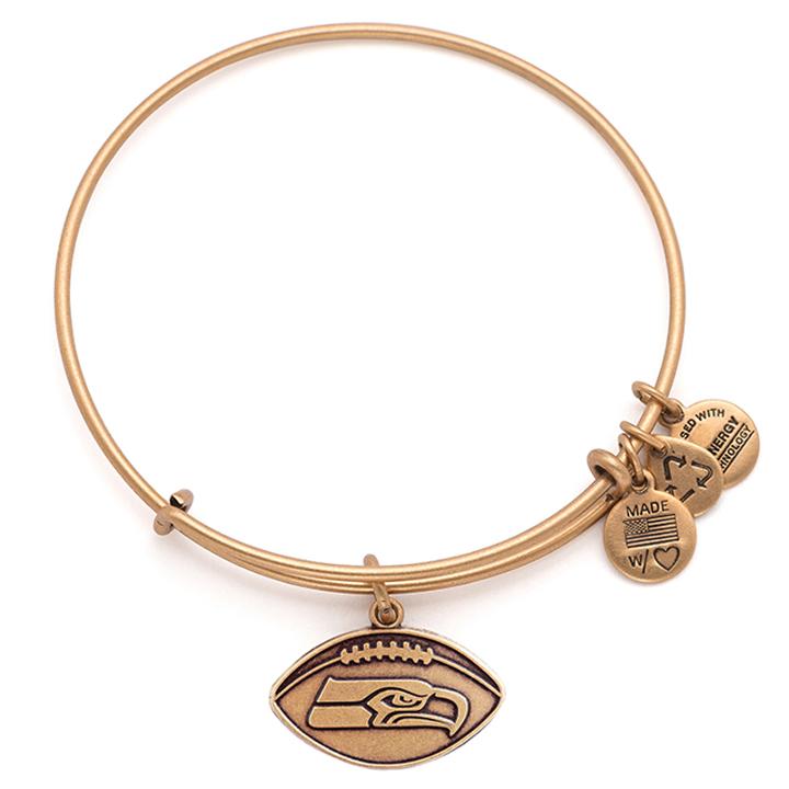 Alex And Ani Seattle Seahawks Football Charm Bangle, Rafaelian Gold Finish