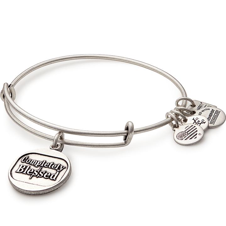Alex And Ani Completely Blessed Charm Bangle, Rafaelian Silver Finish