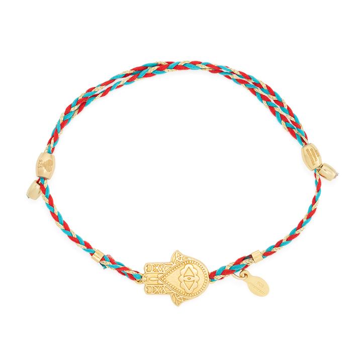 Alex And Ani Hand Of Fatima Precious Threads Bracelet, 14kt Gold Plated