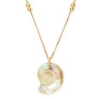 Alex And Ani Kelp Green Sea Snail Pendant Necklace, 14kt Gold Plated