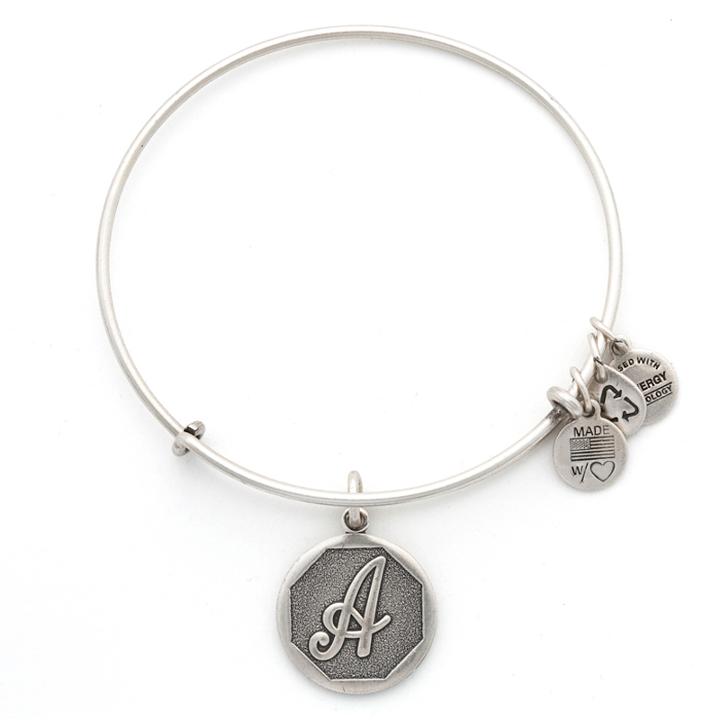 Alex And Ani Initial A Charm Bangle, Rafaelian Silver Finish