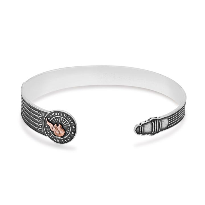 Alex And Ani Liberty Copper Carry Light  Cuff, Sterling Silver
