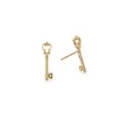 Alex And Ani Skeleton Key Post Earrings, 14kt Gold Plated