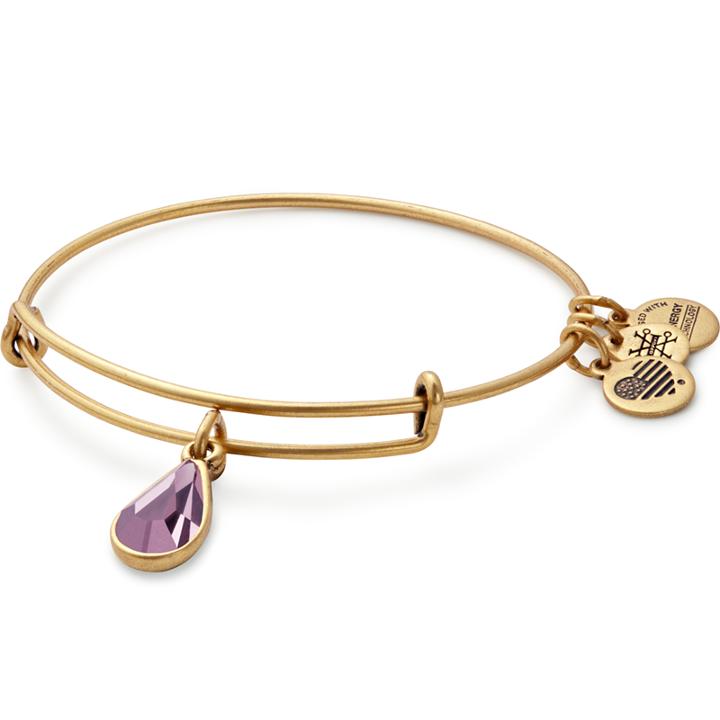 Alex And Ani June Birth Month Charm Bangle With Swarovski  Crystal, Rafaelian Gold Finish