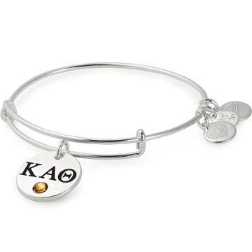 Alex And Ani Kappa Alpha Theta Color Infusion Charm Bangle, Shiny Silver Finish
