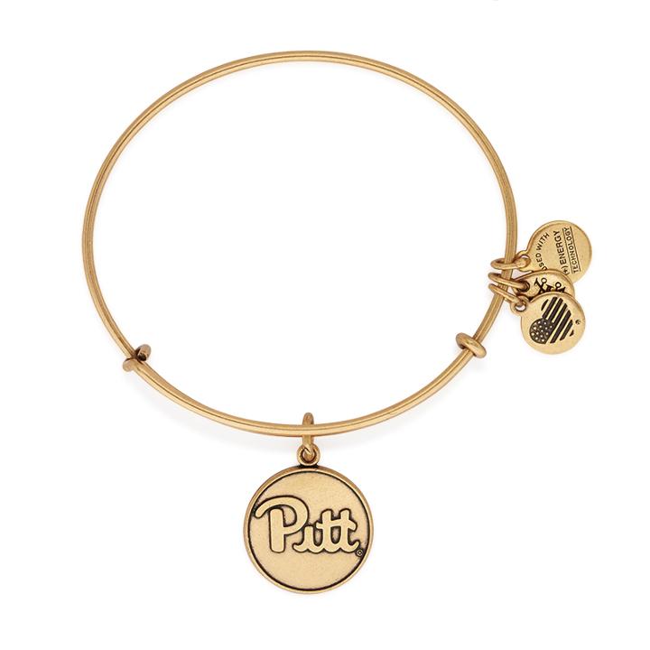 Alex And Ani University Of Pittsburgh Logo Charm Bangle, Rafaelian Gold Finish