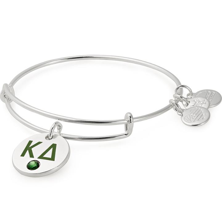 Alex And Ani Kappa Delta Color Infusion Charm Bangle, Shiny Silver Finish