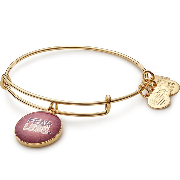 Alex And Ani Fearless Charm Bangle Life Is Good Kids Foundation, Shiny Gold Finish