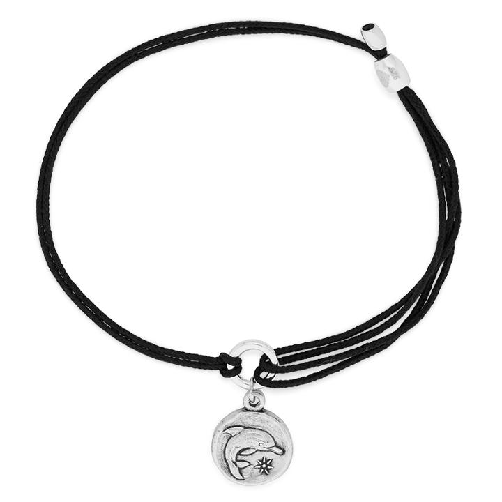 Alex And Ani Dolphin Pull Cord Bracelet, Rafaelian Silver Finish