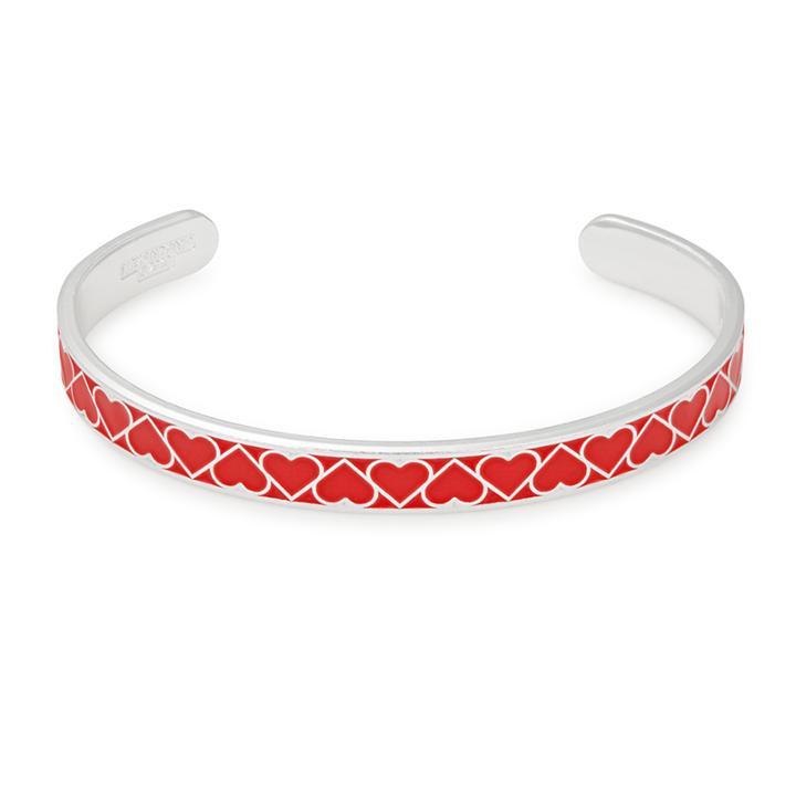 Alex And Ani Red Heart Color Infusion Cuff, Shiny Silver Finish