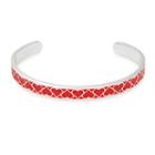 Alex And Ani Red Heart Color Infusion Cuff, Shiny Silver Finish