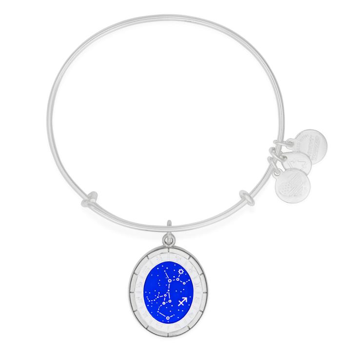 Alex And Ani Sagittarius Celestial Wheel Charm Bangle, Shiny Silver Finish