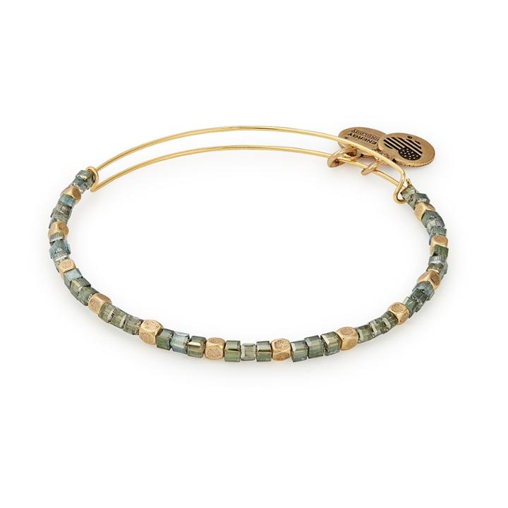 Alex And Ani Jungle Wisdom Beaded Bangle, Rafaelian Gold Finish
