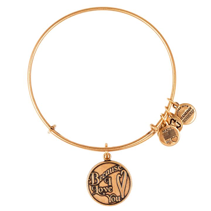 Alex And Ani Because I Love You Charm Bangle, Rafaelian Gold Finish