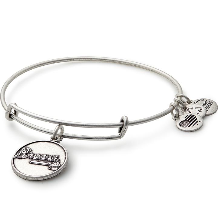 Alex And Ani Atlanta Braves™ Primary Logo Charm Bangle, Rafaelian Silver Finish