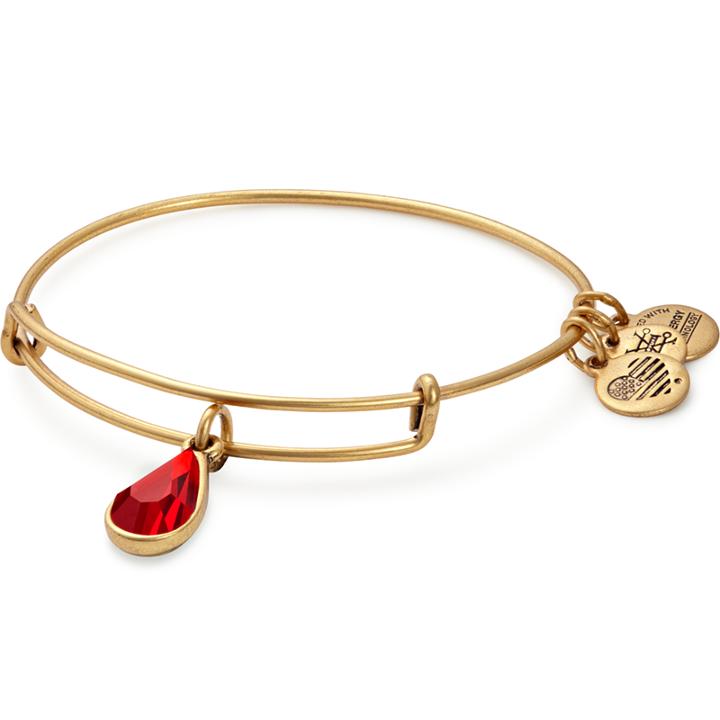 Alex And Ani July Birth Month Charm Bangle With Swarovski  Crystal, Rafaelian Gold Finish