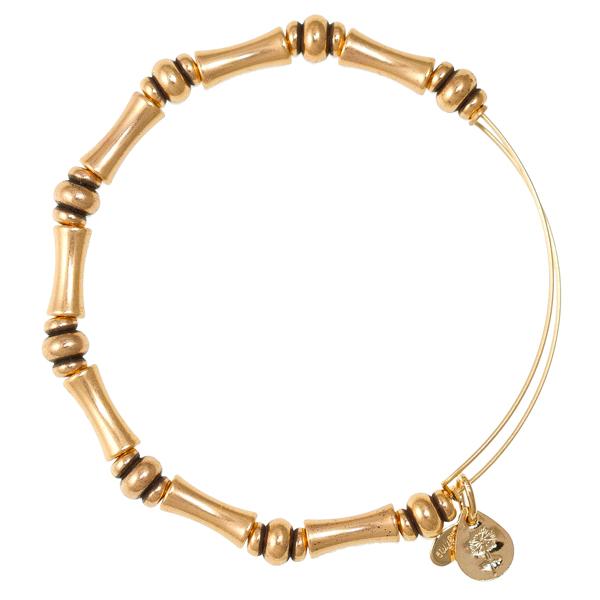 Alex And Ani Bamboo Beaded Bangle, Rafaelian Gold Finish