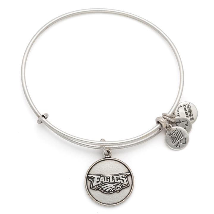 Alex And Ani Philadelphia Eagles Logo Charm Bangle, Rafaelian Silver Finish