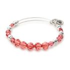 Alex And Ani Rouge Beaded Bangle With Swarovski  Crystals, Shiny Silver Finish