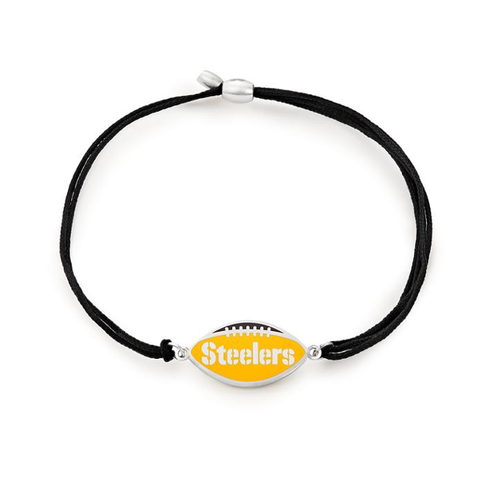 Alex And Ani Pittsburgh Steelers Pull Cord Bracelet, Sterling Silver