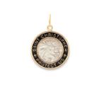 Alex And Ani Black Enamel Saint Christopher Necklace Charm, Large, Two Tone