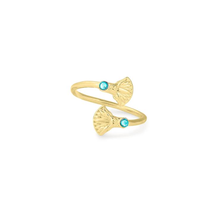 Alex And Ani Blue Lotus Ring Wrap, 14kt Gold Plated