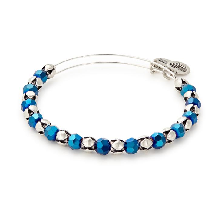 Alex And Ani Arctic Snowbell Beaded Bangle, Rafaelian Silver Finish